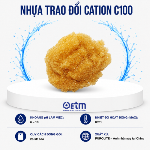 Nhựa trao đổi Cation C100